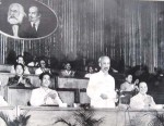 Chủ tịch Hồ Chí Minh tại đại hội đại biểu toàn quốc lần thứ III Đảng Lao động Việt Nam, tháng 9/1960. Ảnh tư liệu