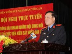 Viện trưởng Viện kiểm sát nhân dân tối cao Nguyễn Hòa Bình phát biểu chỉ đạo hội nghị