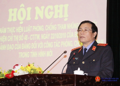 Đồng chí Nguyễn Hải Phong, Phó Viện trưởng thường trực VKSNDTC phát biểu chỉ đạo Hội nghị (ảnh: Kiemsat online))