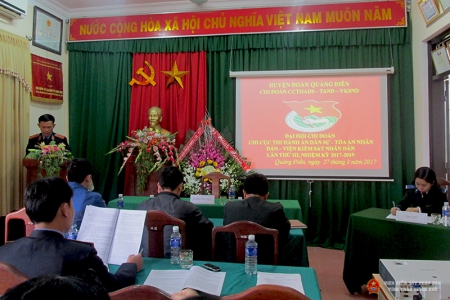 Quảng Điền: Tổ chức Đại hội Chi đoàn nhiệm kỳ 2017 - 2019