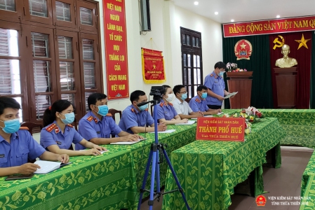 Liên ngành VKSND - TAND Thành phố Huế làm việc với Đoàn giám sát của Ban chỉ đạo cải cách tư pháp - Tỉnh ủy Thừa Thiên Huế