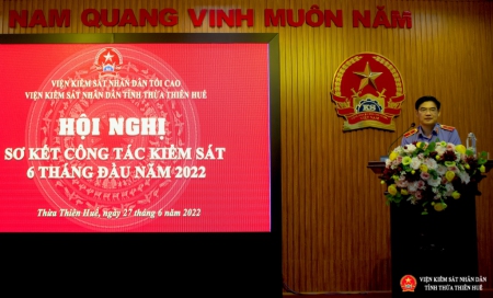Đồng chí Nguyễn Thanh Hải, Tỉnh ủy viên, Bí thư Ban Cán sự đảng, Viện trưởng Viện kiểm sát nhân dân tỉnh Thừa Thiên Huế kết luận Hội nghị.