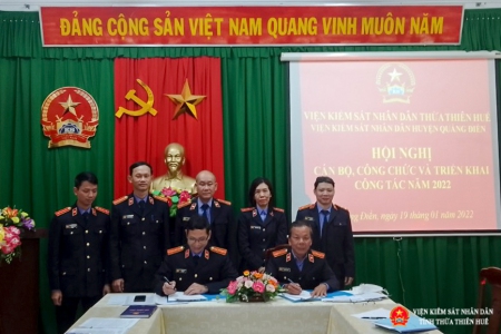 VKSND huyện Quảng Điền tổ chức hội nghị cán bộ công chức và triển khai công tác năm 2022 
