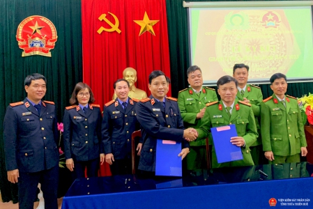 Liên ngành Cơ quan Cảnh sát điều tra và VKSND huyện Phong Điền tổ chức Lễ ký Giao ước liên ngành năm 2023.