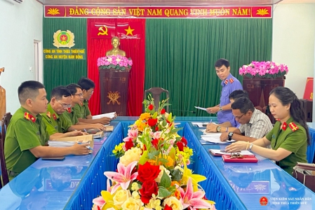 Đoàn kiểm sát làm việc tại Cơ quan cảnh sát điều tra Công an huyện huyện Nam Đông