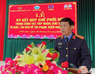 Viện kiểm sát nhân dân khu vực 4 - Huế chủ trì ký kết quy chế phối hợp liên ngành trong công tác tiếp nhận, giải quyết nguồn tin về tội phạm.