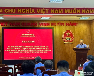 VKSND thành phố Huế tổ chức lớp tập huấn chuyên sâu về Luật Đất đai, Luật Nhà ở, Luật Kinh doanh bất động sản và kỹ năng nghiệp vụ kiểm sát