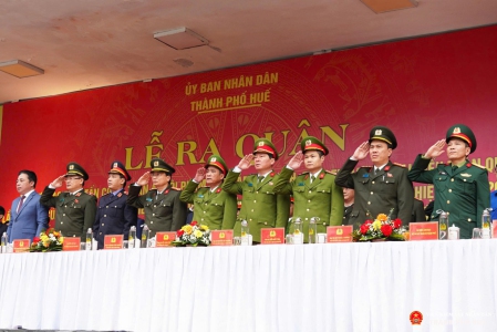 Viện kiểm sát nhân dân hai cấp thành phố Huế tham dự Lễ ra quân mở đợt cao điểm tấn công, trấn áp tội phạm bảo đảm an ninh, trật tự