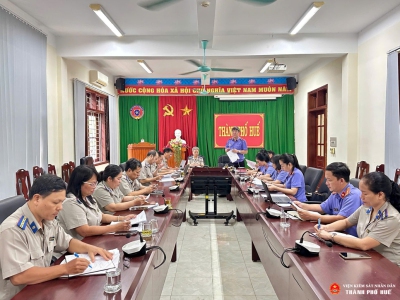 VKSND thành phố Huế thông qua Dự thảo Kết luận trực tiếp kiểm sát công tác thi hành án dân sự, thi hành án hành chính tại Thi hành án dân sự thành phố Huế