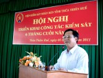Đồng chí Trần Thanh Bình - Phó bí thư thường trực Tỉnh ủy Thừa Thiên Huế phát biểu chỉ đạo Hội nghị