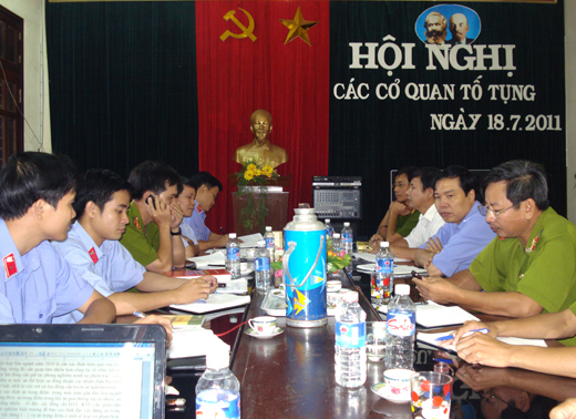 Liên ngành các cơ quan tố tụng huyện Phong Điền phối hợp công tác 6 tháng cuối năm 2011