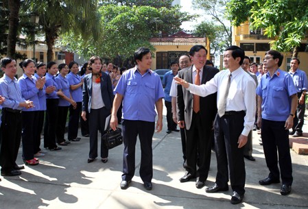 Chủ tịch nước Trương Tấn Sang thăm và làm việc với Trường Đào tạo, BDNV kiểm sát