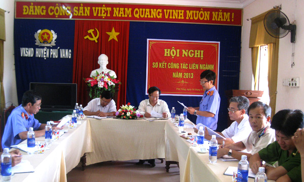 Hội nghị sơ kết công tác phối hợp Liên ngành các cơ quan tố tụng tại huyện Phú Vang