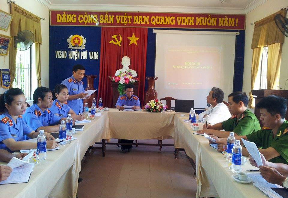 VKSND huyện Phú vang sơ kết công tác phối hợp liên ngành 6 tháng đầu năm 2014