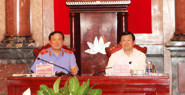 Chủ tịch nước Trương Tấn Sang ghi nhận những kết quả mà ngành Kiểm sát đạt được trong 6 tháng qua