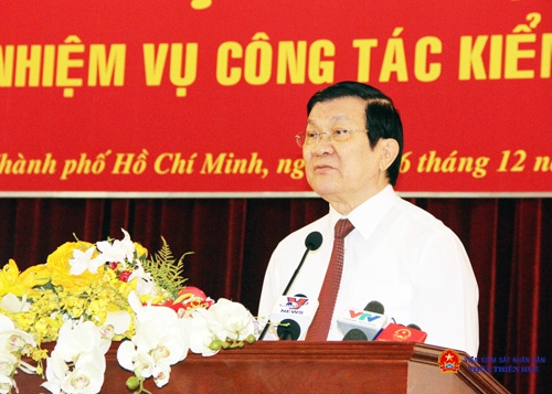 Chủ tịch nước Trương Tấn Sang phát biểu chỉ đạo hội nghị