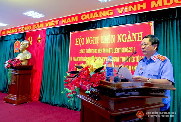 Đồng chí Trần Nhơn Vượng - Phó Viện trưởng phát biểu khai mạc Hội nghị