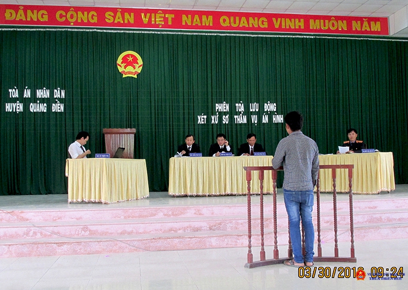 VKSND huyện Quảng Điền tổ chức phiên tòa hình sự rút kinh nghiệm
