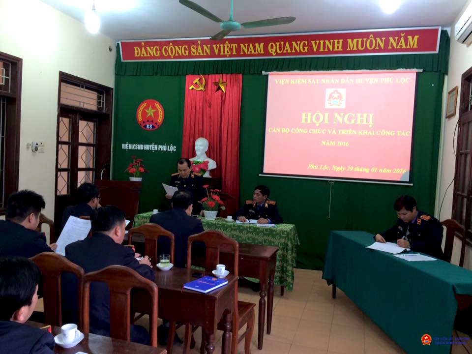 Viện kiểm sát nhân dân huyện Phú Lộc triển khai công tác năm 2016
