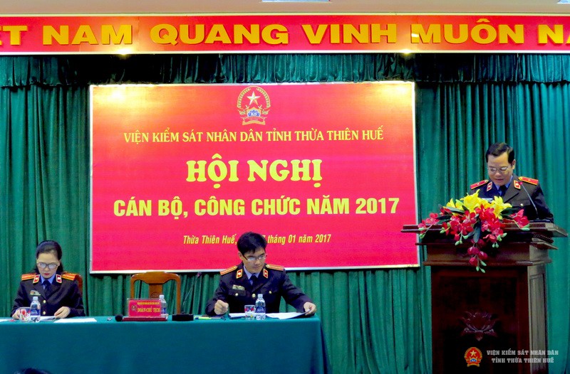 Đồng chí Trần Đại Quang – Tỉnh ủy viên, Bí thư Ban cán sự, Viện trưởng VKSND tỉnh Thừa Thiên Huế chủ trì Hội nghị.