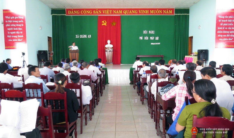 Viện KSND tỉnh Thừa Thiên Huế tổ chức tuyên truyền phổ biến pháp luật tại xã Quảng An, huyện Quảng Điền