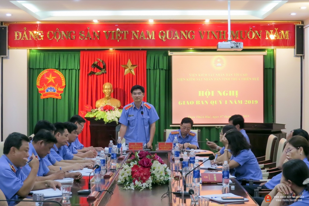 Đồng chí Nguyễn Thanh Hải - Viện trường VKSND tỉnh kết luận Hội nghị