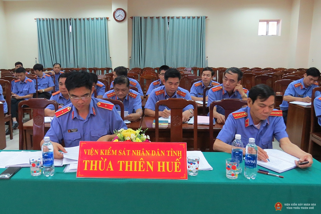 Đồng chí Nguyễn Thanh Hải, Viện trưởng VKSND tỉnh trực tiếp chủ trì Hội nghị.