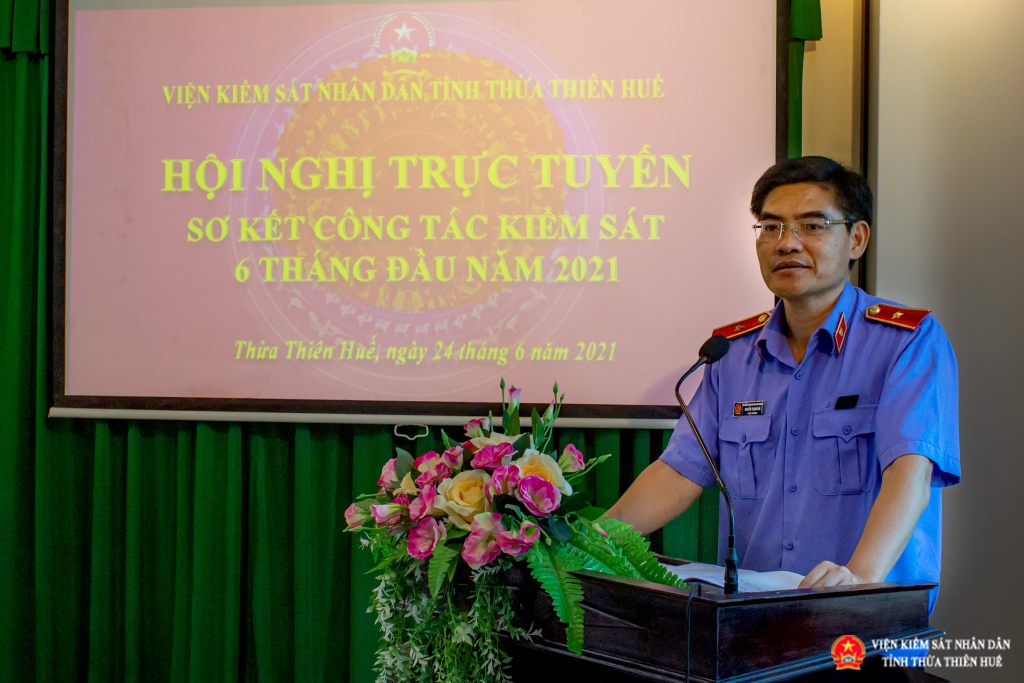 Đồng chí Nguyễn Thanh hải, Tỉnh ủy viên, Bí thư Ban Cán sự đảng, Viện trưởng Viện kiểm sát nhân dân tỉnh Thừa Thiên Huế kết luận Hội nghị.