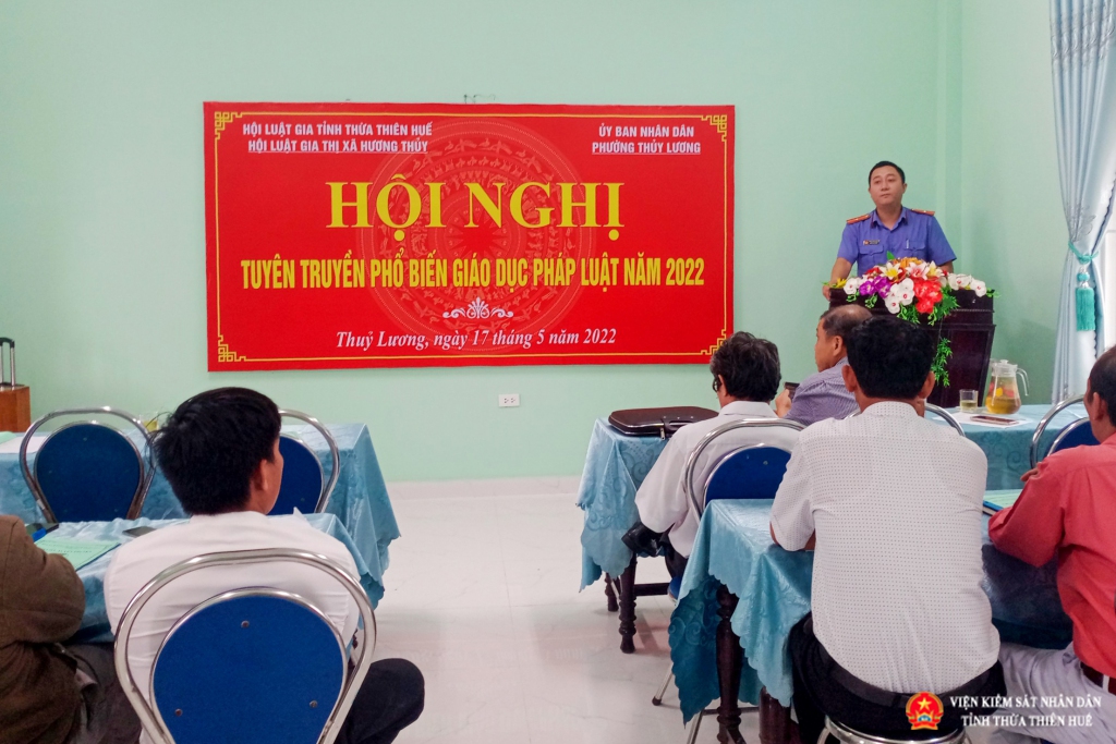 VKSND Thị xã Hương Thủy tổ chức tuyên truyền về nâng cao chất lượng công tác tái hòa nhập cộng đồng 