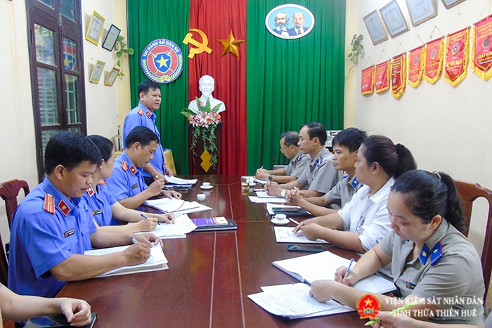 Trực tiếp kiểm sát tại Chi cục Thi hành án dân sự thị xã Hương Trà
