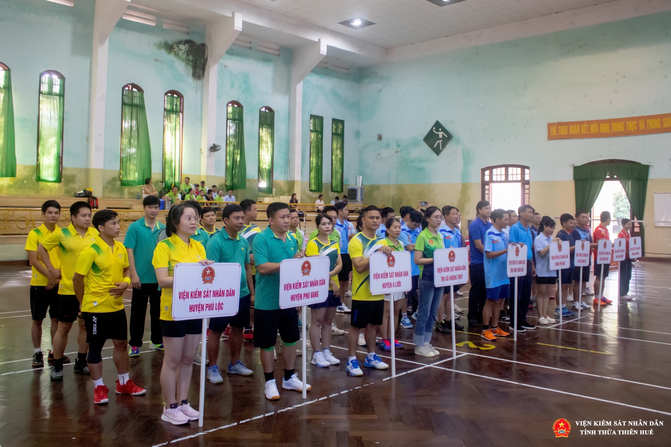 Các đội tham dự Giải thể thao ngành Kiểm sát nhân dân tỉnh Thừa Thiên Huế lần thứ XIX năm 2024.