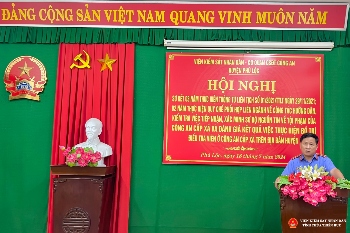 Đồng chí Hồ Thanh Hải - Viện trưởng VKSND tỉnh phát biểu chỉ đạo
