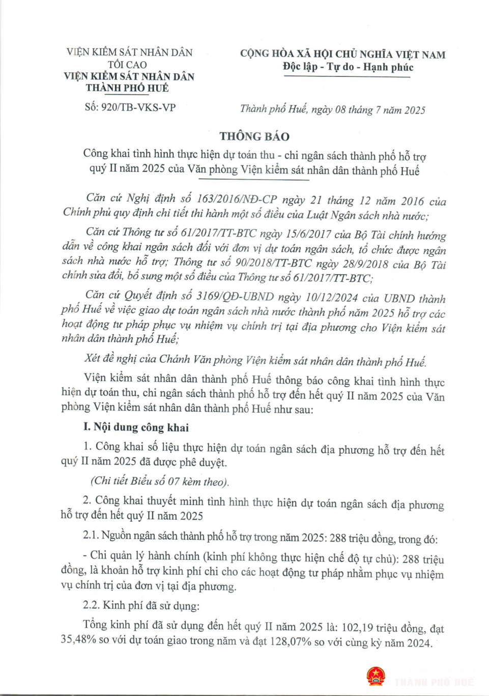cong khai th du toan quy 2 2025 vp tinh nsdp page 1